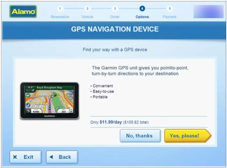 Add GPS to rental car